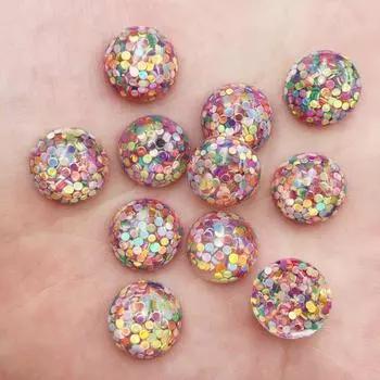 40 шт., 12 мм, блестящие блестки из смолы, круглые, с плоской задней частью, кабошон, стразы, скрапбукинг, сделай сам, свадебная аппликация, орнамент, пуговица