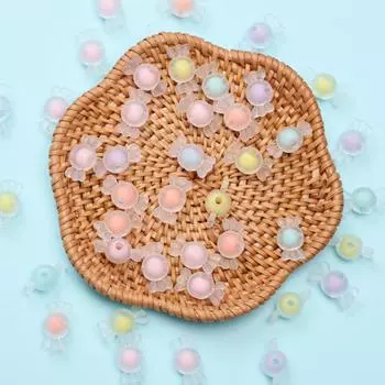 40 шт. 17 мм бусы-сэндвич конфеты матовые DIY ювелирные аксессуары ремесло кулон ожерелье браслет