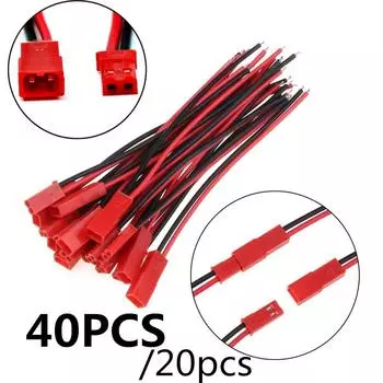 40 шт./20 шт. штекерный и гнездовой разъем JST, кабель DIY, 2-контактные разъемы, клеммы 20pcs красный