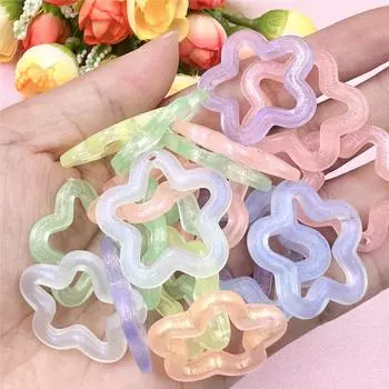 40 шт. 29,4 мм акриловые флуоресцентные пятиконечные звезды, свободные бусины с отверстием для ожерелья, серег, изготовления украшений своими руками, бисероплетения, аксессуаров ручной работы оранжевый