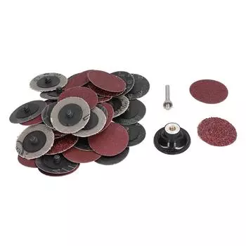 40 шт. 2-дюймовой наждачной бумаги с фиксатором и 1/4-дюймовым держателем, набор наждачной бумаги, удобный и высокоэффективный для завода