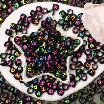 40 шт. 8*9 мм акриловые большие отверстия в форме буквы AZ браслет ожерелье аксессуары DIY изготовление ювелирных изделий