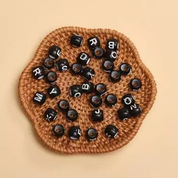 40 шт. 8*9 мм акриловые цилиндры с буквами алфавита, бусины с большим отверстием для DIY, подвески, браслет, ожерелье, ювелирные аксессуары, изготовление