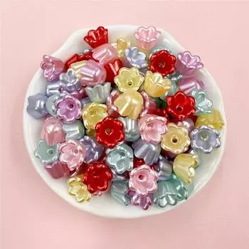 40 шт. 9*6,7 мм акриловые модные ландыши цветочный сосуд свободные бусины DIY аксессуары для изготовления ювелирных изделий брелок серьги материал ручной работы розовый