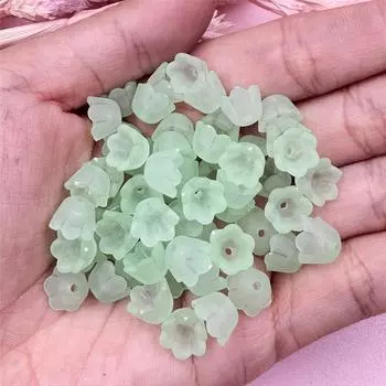 40 шт., 9*7 мм, подвески, маленькие цветочные акриловые бусины, ювелирные изделия ручной работы, аксессуары для ювелирных изделий, материал about 9*7mm 40pcs зелёный