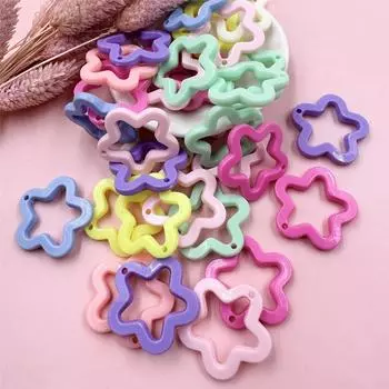 40 шт., акриловые ювелирные изделия «сделай сам», подвески ярких цветов, 30 мм, подвеска в виде пентаграммы и звезды для изготовления ожерелья, сережек, модные разноцветный