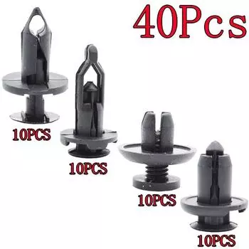 40 шт. автомобильные пластиковые заклепки бампер крыло фиксатор крепеж брызговики нажимные зажимы штифт