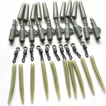 40 шт. аксессуаров для ловли карпа, быстросменный поворотный хвостовой резиновый рукав