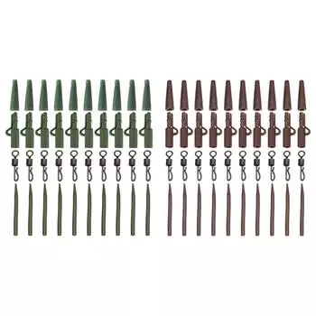 40 шт., аксессуары для ловли карпа, быстросменная застежка, поворотный хвост, комплект аксессуаров для ловли карпа, оснастка для ловли карпа Green