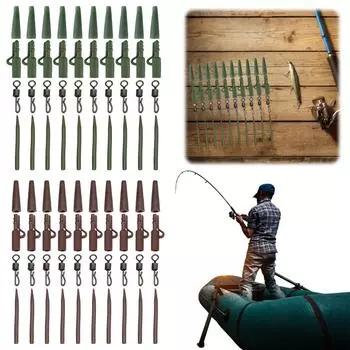 40 шт., аксессуары для ловли карпа, быстросменные вертлюги, хвостовые муфты, набор аксессуаров для ловли карпа, оснастка для ловли карпа Green