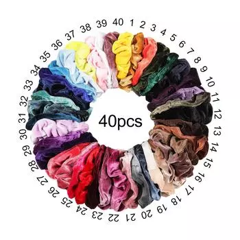 40 шт. бархатные резинки для волос, эластичные резинки, резинки для волос, веревки для волос для женщин, девушки, аксессуары для волос, отличный подарок для праздников