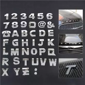40 шт. DIY 3D Chrome эмблема автомобиля наклейки алфавит буква номер символ значок слова наклейка авто Стайлинг автомобильная наклейка автомобильные аксессуары