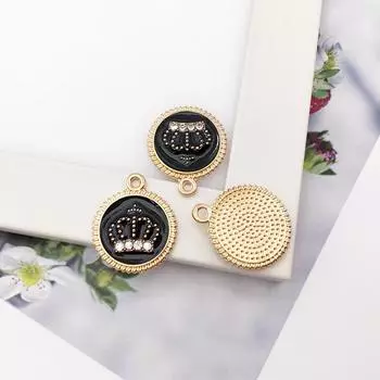 40 шт. DIY Мультяшные Аксессуары для Ювелирных Изделий: Подвески из сплава с эмалью для браслетов, брелоков, коронки со стразами и круглые диски