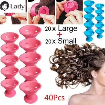 40 шт DIY силиконовые бигуди набор набор волшебные мягкие бигуди для ухода за волосами без тепла 10PCS
