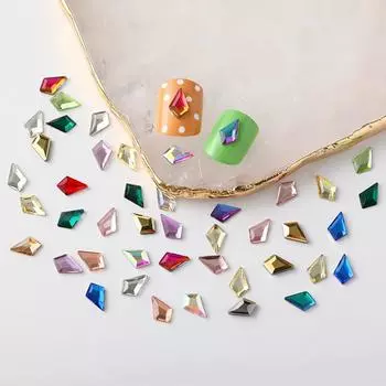 40 шт., дрель для дизайна ногтей, хрустальное стекло, плоское дно, 5x8 мм, стрела, стеклянный материал в форме «сделай сам», декоративная дрель для дизайна ногтей