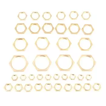 40 шт. G18 G14 G38 G12 G34 G1 резьбовая трубная арматура латунные шестигранные стопорные гайки тонкие гайки