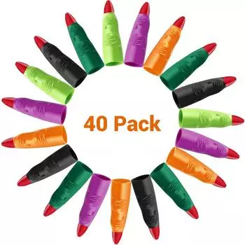 40 шт. Хэллоуин Красочные пальцы ведьмы Костюм Пластиковые пальцы ведьмы Костюм Аксессуар для Хэллоуина Colorful