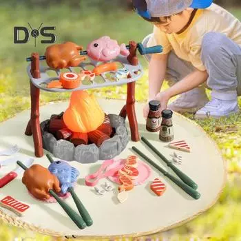 40 шт./компл., игрушка для костра, для игрушек, для дома и улицы, для детей, для кемпинга, барбекю, пикника, для приготовления пищи, игровой набор, ролевые игрушки для малышей 1 Set