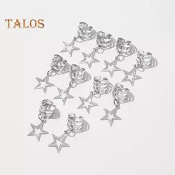 40 шт./компл. ослепительные кольца для плетения волос, набор звездных бабочек, подвеска в виде сердца, выдалбливают плетение волос, металлические манжеты, кольца для волос, аксессуары