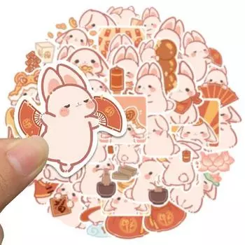 40 шт. красивая прочная липкая наклейка без следов мультяшный кролик рисунок чемодан граффити наклейка наклейка детский подарок кролик