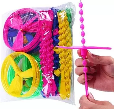 40 шт. красочных бамбуковых стрекоз, пластиковых, толкаемых вручную, летающих игрушек, сувениров на день рождения для детей, угощений для гостей, школьных сладостей, наполнителей 40pcs