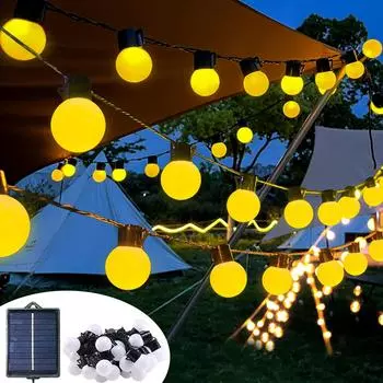 40 шт. лампы светодиодные солнечные светильники водонепроницаемые гирлянды гирлянды сферические 20LED-5M теплый белый