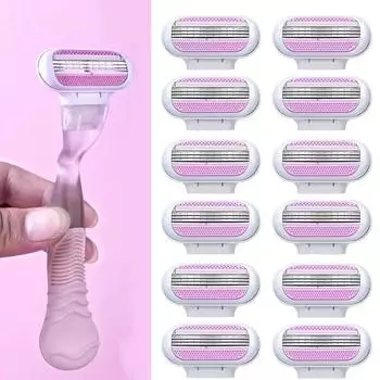 40 шт. лезвий для бритья для женщин, безопасные бритвенные лезвия, средство для удаления волос в зоне бикини, бритва с 3-слойной сменной головкой, женские бритвенные лезвия Venus