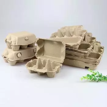 40 шт. лоток для яиц из бумажной массы, ударопрочный дизайн, оптом 6/8/10/12/15 штук, натуральный картон, коробки для яиц, многоразовые, экологически чистые, штабелируемые контейнеры для яиц 40pcs
