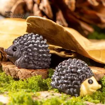 40 шт. мини-статуя ежа, милые смоляные миниатюрные фигурки ежа, украшения для DIY, пейзажные поделки, домашний декор разноцветный