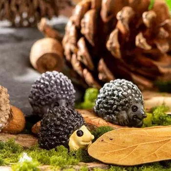 40 шт. мини-статуя ежа, милые смоляные миниатюрные фигурки ежа, украшения для DIY, пейзажные поделки, домашний декор