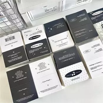 40 шт. модная черно-белая расширенная простая карточка с изображением головы Kpop Idol 3 дюйма упаковка для фотокарточек DIY декоративная бумага английская карточка бирка