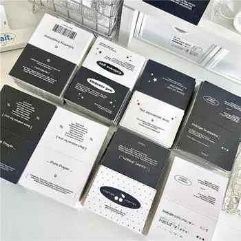 40 шт. модная черно-белая расширенная простая карточка с изображением головы Kpop Idol 3 дюйма упаковка для фотокарточек DIY декоративная бумага английская карточка бирка