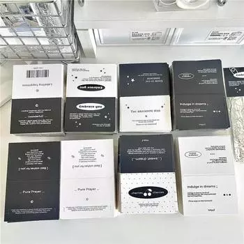 40 шт. модная черно-белая расширенная простая карточка с изображением головы Kpop Idol 3 дюйма упаковка для фотокарточек DIY декоративная бумага английская карточка бирка