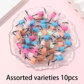 40 шт., набор для изготовления ювелирных изделий из смоляного материала, подвеска в виде бутылки, чашка для напитков с молоком, чашкой чая, цветная подвеска, сделай сам, летний пляжный браслет на лодыжку, браслет, серьга, брелок 10pcs