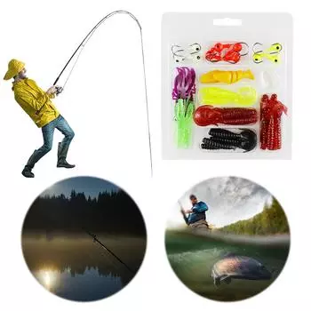 40 шт. Наборы рыболовных приманок, красочные искусственные приманки, крючки для головы, подарки для мужчин