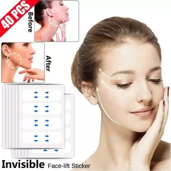 40 шт. наклейки для подтяжки лица, невидимая наклейка для макияжа