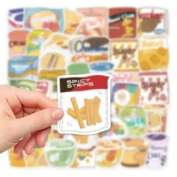 40 шт., наклейки для закусок с героями мультфильмов, сделай сам, печенье, конфеты, желе, хрустящая еда, различные милые наклейки, виниловые художественные водонепроницаемые