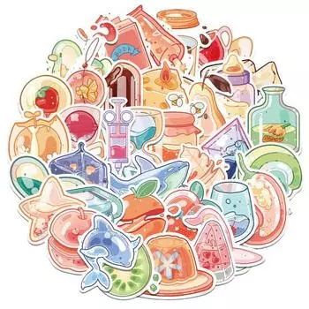 40 шт., наклейки в стиле граффити, десерт, милые водонепроницаемые фруктовые напитки, наклейки с животными, декоративные наклейки из ПВХ, чемодан для ноутбука, чехол для телефона