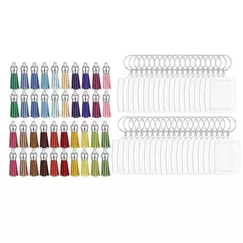 40 шт. Настраиваемые акриловые брелоки для фотографий, заготовки для вставки фотографий, брелоки с набором для украшения, материалы для изготовления брелоков