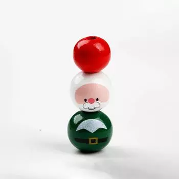 40 шт. натуральные разноцветные рождественские деревянные бусины с рисунком Санта-Клауса для рукоделия, изготовление ювелирных изделий