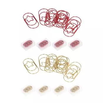 40 шт. Необычные скрепки в звездном стиле с нержавеющим покрытием, многофункциональные милые скрепки для домашней школы O Red