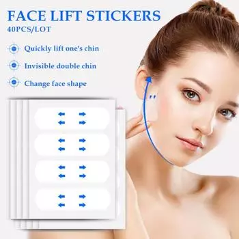 40 шт. невидимые пластыри для подтяжки лица против морщин эффективные наклейки для подтяжки лица в форме V для женщин чистый