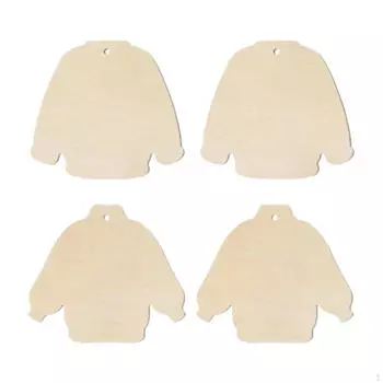 40 шт. Незаконченные деревянные вырезы свитера, кусочки, таблички, подвески, подвесные украшения для поделок