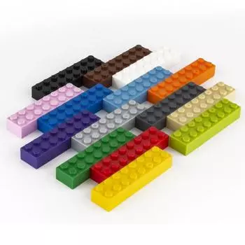 40 шт., объемные строительные блоки, толстые 2x8 точек, развивающая креативная игрушка для детей, фигурки, пластиковые кирпичи, размер, совместимый с 3007