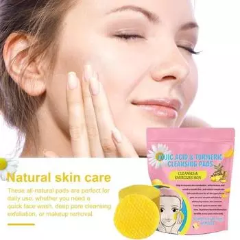 40 шт. очищающие диски с койевой кислотой для удаления темных пятен и макияжа с компрессом из куркумы для лица 40pcs
