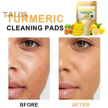 40 шт. очищающих дисков с койевой кислотой для удаления темных пятен и макияжа, спрессованные спонжи для лица с куркумой, мягкое очищение пор, отшелушивание, очистка лица, хлопок 40pcs