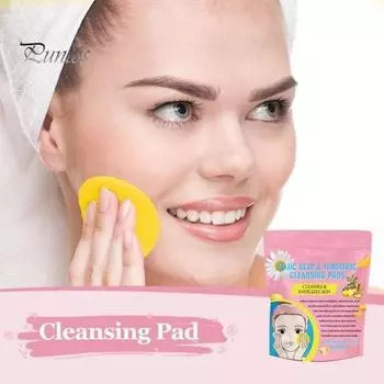 40 шт. очищающих дисков с койевой кислотой для удаления темных пятен и макияжа, спрессованные спонжи для лица с куркумой, мягкое очищение пор, отшелушивание, очистка лица, хлопок 40pcs