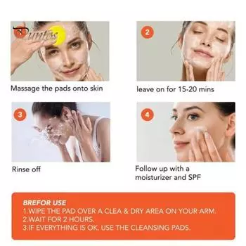 40 шт. очищающих дисков с койевой кислотой для удаления темных пятен и макияжа, спрессованные спонжи для лица с куркумой, мягкое очищение пор, отшелушивание, очистка лица, хлопок 40pcs