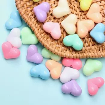 40 шт., ожерелье в виде персика, изготовление ювелирных аксессуаров, цвет макарон, бусины в форме сердца, кремовый, «сделай сам», модный средний браслет