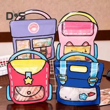 40 шт. подарочных пакетов для вечеринок с ручкой, застежкой-молнией, яркий цвет, милый дизайн рюкзака, многоразовые пакеты для подарков на день рождения 40pcs